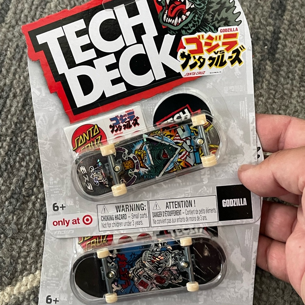 Tech deck Santa Cruz  and Godzilla lot of 2 boards